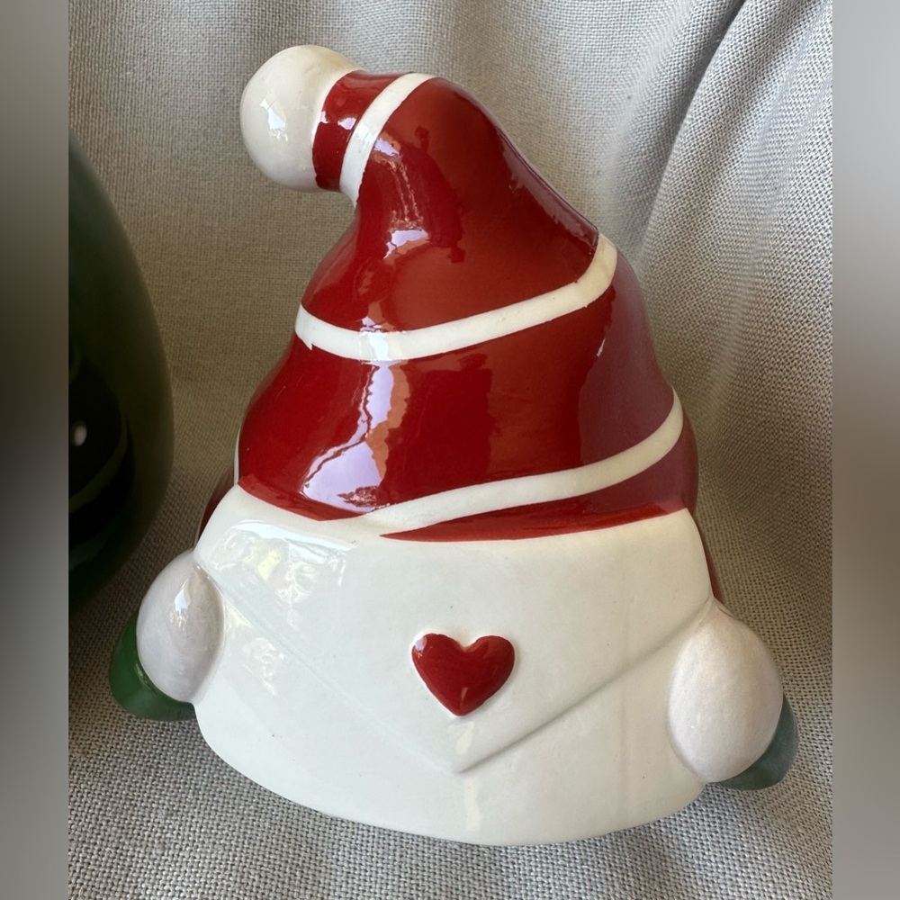 10 Strawberry Street Whimsical Cupboard Gnome Heart Canister Jar 13” - Picture 3 of 7